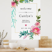 Rustic Roze Bloem Boho Bruiloft Welkom Bord Poster (Keuken)