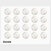 Rustic Roze Bloemen Baby Shower Bedankt Klassiek R Ronde Sticker (Vel)