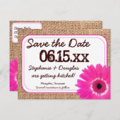 Rustic Roze Daisy Burlap slaat de Briefkaarten op  (Voorkant / Achterkant)