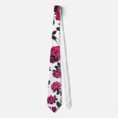Rustic roze en Black Stem Roos Pattern Stropdas (Voorkant)