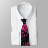 Rustic roze en Black Stem Rozen Pattern Stropdas (Gebonden)
