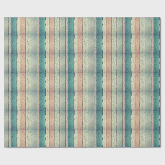 Rustic roze en blauwe houtnerg afdruk wikkelpapier cadeaupapier (Vlak)