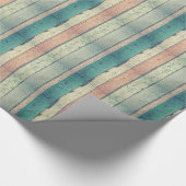 Rustic roze en blauwe houtnergafdruk inpakpapier (Hoek)