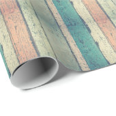 Rustic roze en blauwe houtnergafdruk inpakpapier (Rol Hoek)