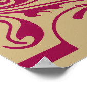 Rustic Roze Gouden Zitplan poster (Hoek)