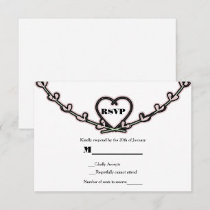 Rustic Roze Hart Wingedron Uitnodiging Huwelijk RS