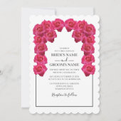 Rustic roze Roses Wedding Invitations Kaart (Voorkant)