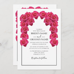 Rustic roze Roses Wedding Invitations Kaart
