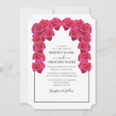 Rustic roze Roses Wedding Invitations Kaart (Voorkant)
