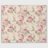 Rustic roze rozen cadeaupapier (Vlak)