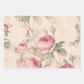 Rustic roze rozen inpakpapier vel (Voorkant 3)
