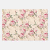 Rustic roze rozen inpakpapier vel (Voorkant)
