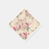 Rustic roze rozen servet (Hoek)