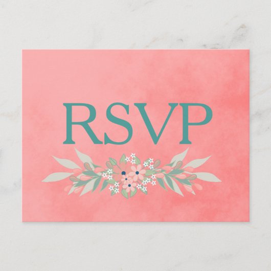 Rustic Roze RSVP Uitnodiging Briefkaart (Voorkant)