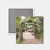 Rustic Roze Ruwen Bieden Opslaan Datum Magnet Magneet (Voorkant / Achterkant)