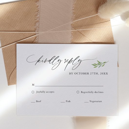 Rustic RSVP-kaart Rustic Greenery Rustic RSVP Kaartje