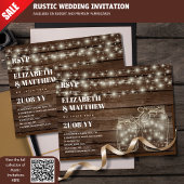 RUSTIC RSVP Mason Jars Strings Lights budget Briefkaart