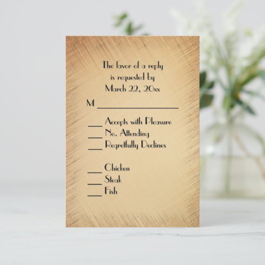 Rustic RSVP with Menu Choice (Debout devant)