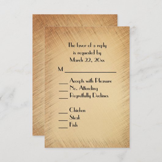 Rustic RSVP with Menu Choice (Voorkant / Achterkant)