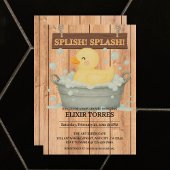 Rustic Rubber Ducky Bubbles Baby shower Kaart