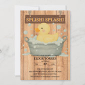 Rustic Rubber Ducky Bubbles Baby shower Kaart (Voorkant)