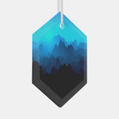 Rustic Rugged Blue Jagged Mountains Suncatcher Glas Ornament (Voorkant Rechts)