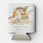 Rustic Rust Oranje paddenstoel Fern Foliage Weddin Blikjeskoeler (Achterkant)