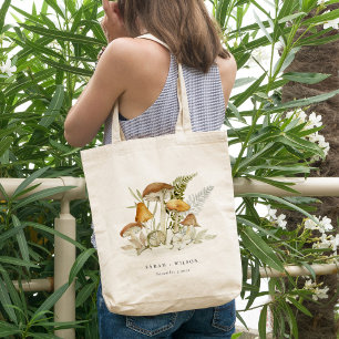 Rustic Rust Oranje paddenstoel Fern Foliage Weddin Tote Bag