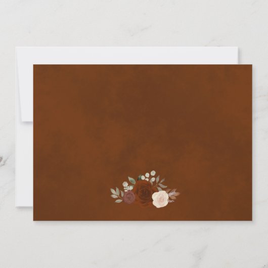 Rustic Rust Sinaasappel Floral Wedding Rehearsal D Kaart (Achterkant)