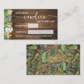 Rustic Safari Combien De Candies Douche Carte De J (Devant / Derrière)