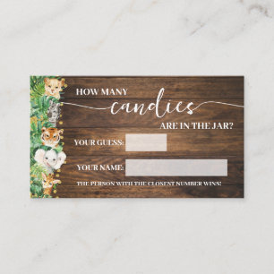 Rustic Safari Combien De Candies Douche Carte De J