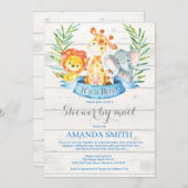 Rustic Safari Oerwoud Boy Baby shower per post Kaart (Voorkant / Achterkant)
