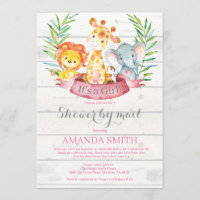 Rustic Safari Oerwoud Girl Baby shower per post