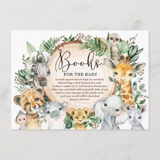 Rustic Safari Wild Animals Boeken voor Baby Librar Informatiekaartje (Voorkant)