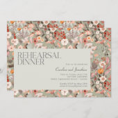 Rustic Sage Botanische Boho-repetitie Dinner Kaart (Voorkant / Achterkant)