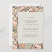 Rustic Sage Floral Boho Formal Wedding Uitnodiging (Voorkant)