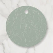 Rustic Sage Green Botanical Script Bridal Shower Bedankjes Labels (Achterkant)