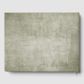 Rustic Sage Green Burlap Linen Afstuderen Gastenboek (Achterkant)