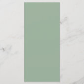 Rustic Sage Green Calligraphy Wedding Menu Cards (Achterkant)