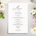 Rustic Sage Green Elegant Wedding Menu<br><div class="desc">Conçue pour se coordonner avec notre collection de mariage de script élégant,  cette carte Menu personnalisable,  dispose d'un texte de calligraphie de script balayé avec une police serif classe en noir avec un monogramme personnalisable sur le dos. Éléments correspondants disponibles.</div>