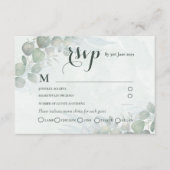 Rustic Sage Green Eucalyptus RSVP Wedding Informatiekaartje (Voorkant)