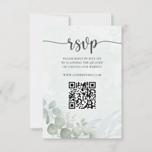 Rustic Sage Green Eucalyptus Wedding RSVP (Devant)