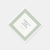 Rustic Sage Green Gingham Baby shower Servet (Hoek)