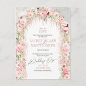 Rustic Sage Green & Pink Floral Arch Delay Datum Briefkaart (Voorkant)