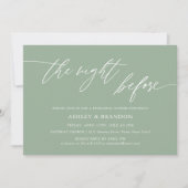 Rustic Sage Green Rehearsal Dinner Invitation Kaart (Voorkant)