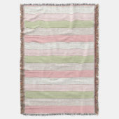Rustic Sage Green & Roze Floral Wood Pattern Deken (Voorkant Verticaal)