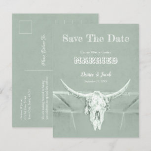 Rustic Sage Green White Western Verstoorde Vintage Briefkaart