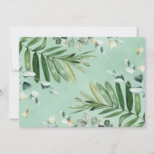 Rustic Sage Greenery Botanical Forest Wedding Kaart (Achterkant)