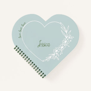 Rustic Sage Heart journal carnet livre de poésie