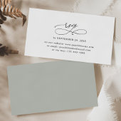 Rustic Sage Minimal Wedding Online RSVP-kaarten Visitekaartje
